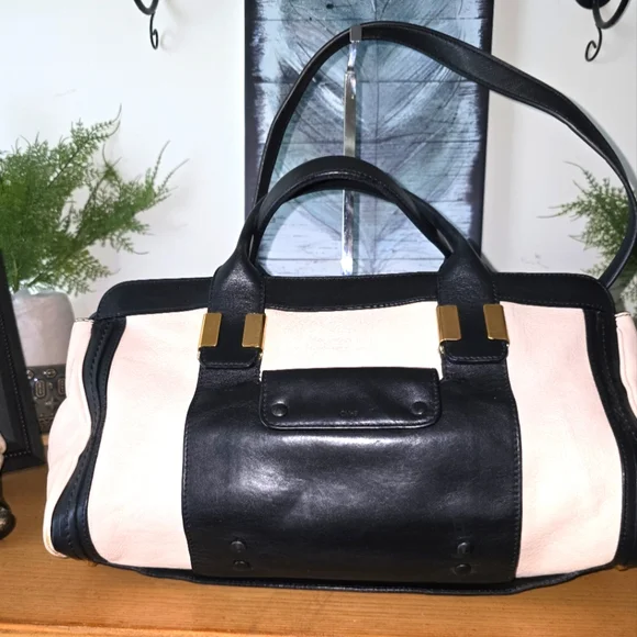 Chloe | Alice Large Leather Bag 2 Way Colorblock Satchel EUC - Picture 3 of 16